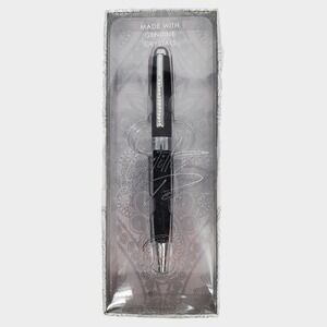 Argento SC‎ Black Glitter Ballpoint Pen with Genuine Crystals BPE010-BK New